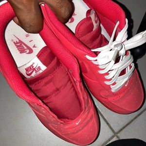Men Red Suede Air Forces 1